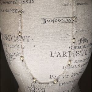 Long Antique clear Quartz necklace